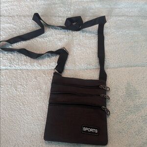 Black crossbody bag with zipper pockets